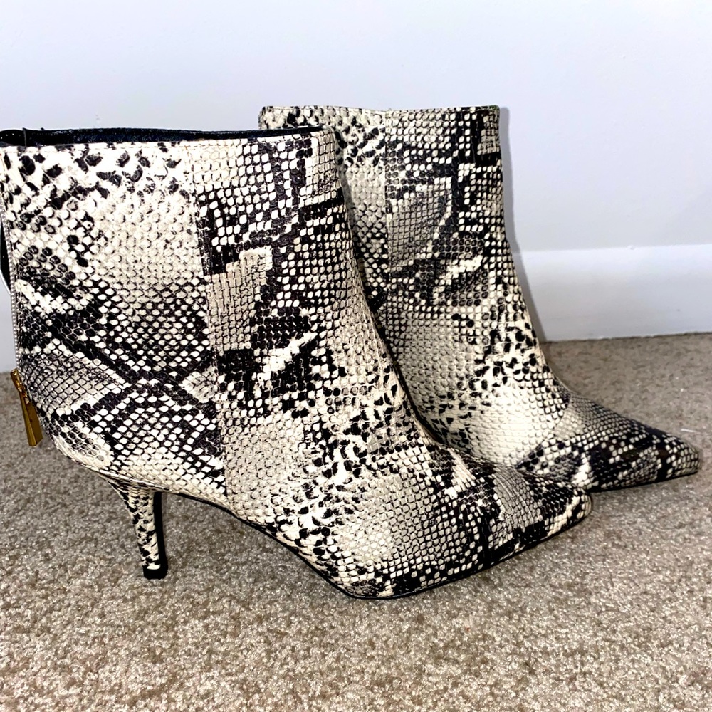 Snake print boots
